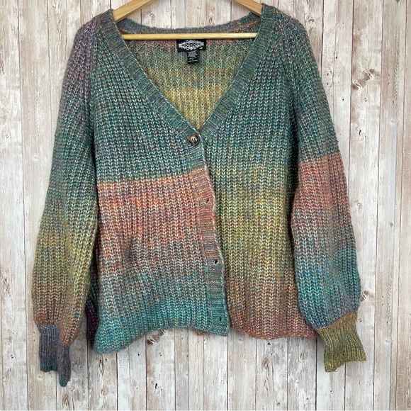 oliver o Sweaters - Oliver O Multicolor Wool Blend Long Sleeve Cardigan Size Large Women